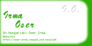 irma oser business card